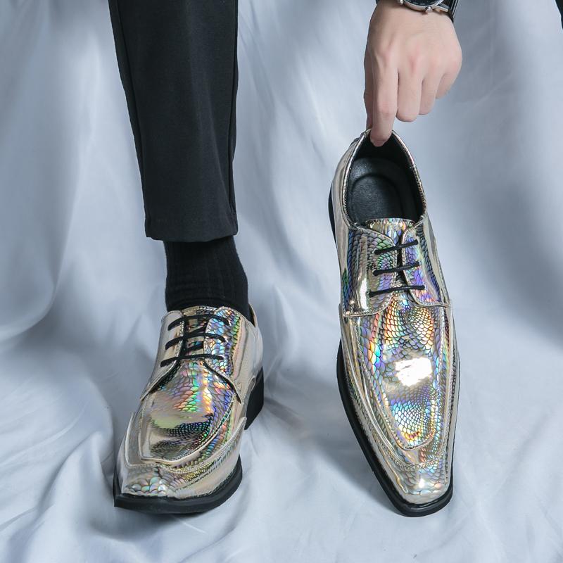Новые модные мужские туфли из лакированной кожи для ночного клуба с острым носком большого размера, мужские туфли дерби для вечеринок, классные низкие кожаные туфли «Челси»
