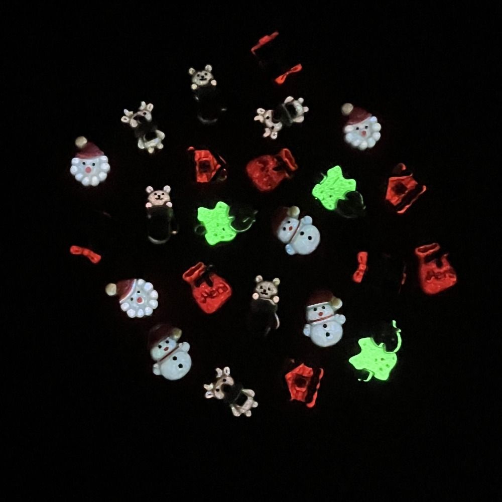 20 шт. смоляных рождественских украшений для маникюра, мультяшные украшения для ногтей, маникюрщица