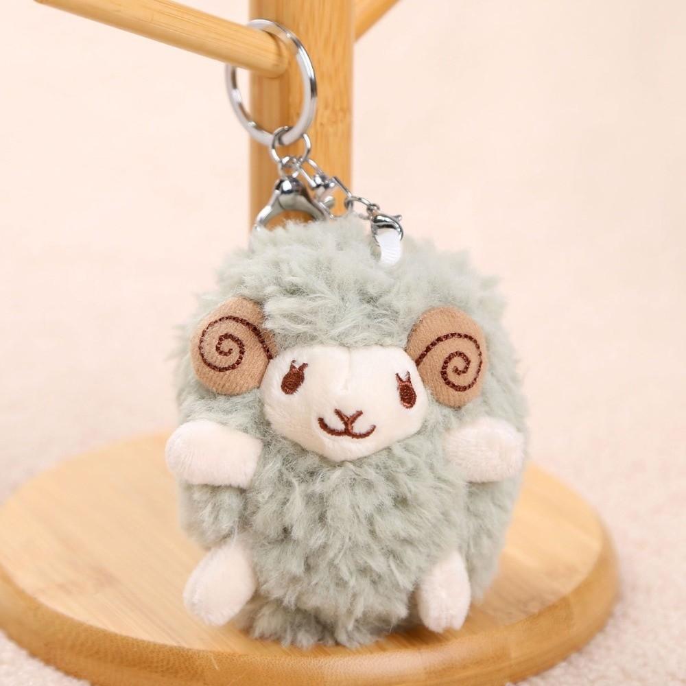 Cartoon Anime Style Lamb Keychain Plush Mini Size Sheep Backpack Charm For Car Decoration