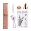 2 IN 1 Electric Eyebrow Trimmer USB Rechargeable Body Facial Hair Removal Lipstick Shape Mini Epilator for Women Colorful Starry Sky