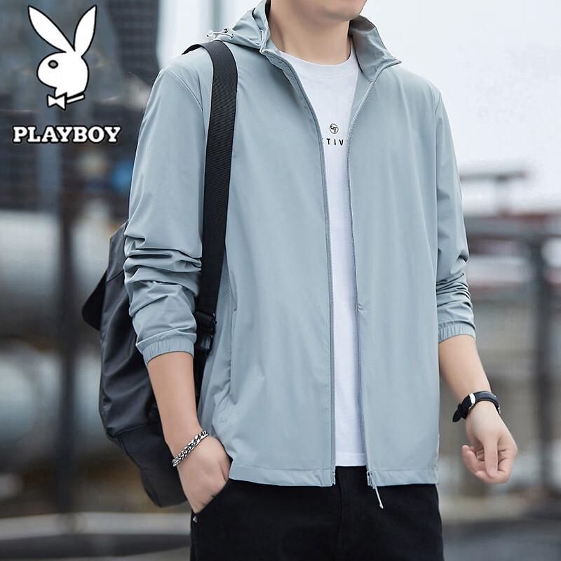 PLAYBOY Мужская легкая куртка с капюшоном для защиты от солнца
