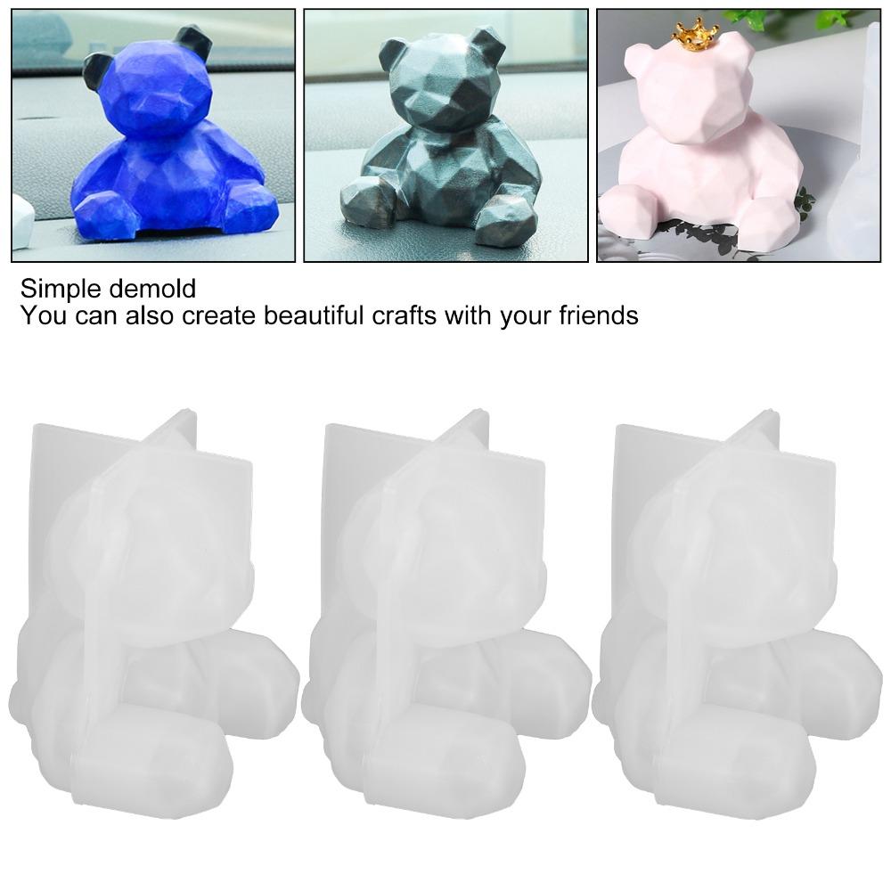 3pcs Food-Grade Silicone Animal Silicone Mould Cute Bear Bear Candy Mould  Cake Decoration