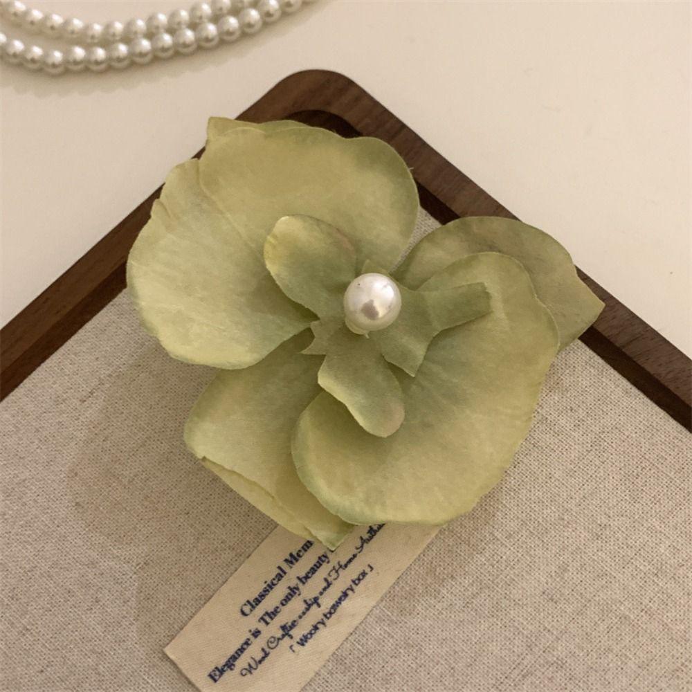 Cloth Butterfly Flower Hair Clip Pearl Girl Hair Clip Elegant Orchid Flower Hairpin  Ladies/Girls