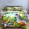 Jungle Animal Friends Playset Exquisite Three-Piece Bedding Set Gift For Kids And Adults