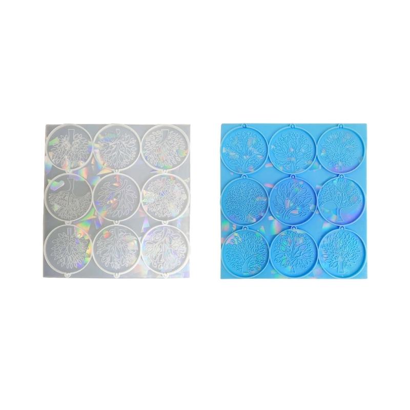 Life Tree Pattern Silicone Mold Holographic Resin Mold DIY Keychain Jewelry Ornament Pendant Tool Crafts Making Supplies