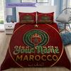 Moroccan Football Crest Custom Name Pattern Bedding Quilt Set Quilt Cover Pillowcase Home Birthday Gift(1 * duvet cover + 2 * pillowcase, without core