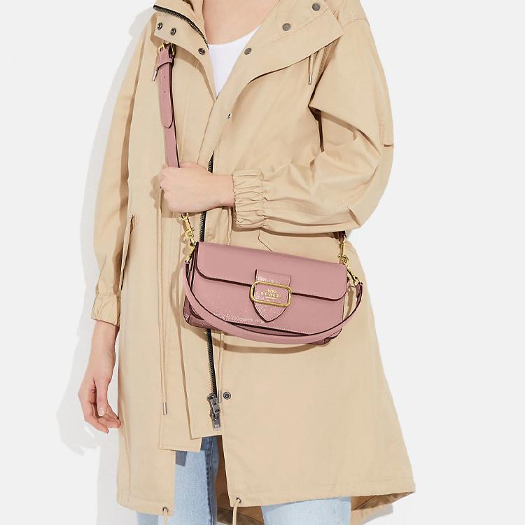 Coach Morgan Leather, Лакированная Сумка-Клатч, Сумка Через Плечо Женская Розовая CE564-IMDRO