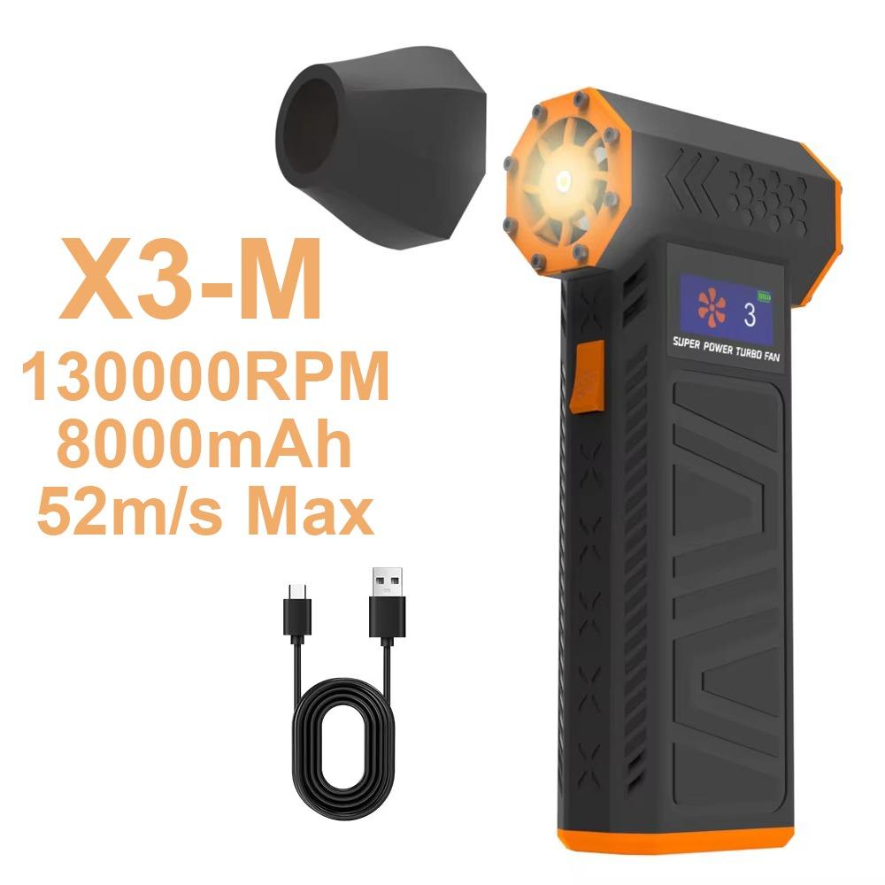 Мощный светодиодный турбовентилятор Snow Whiz со скоростью ветра 52 м/с, мощный струйный вентилятор для чистки автомобиля