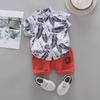 Summer Boys' Infant Casual Two-Piece Outfit - Trendy Short-Sleeve Shirt and Suit
