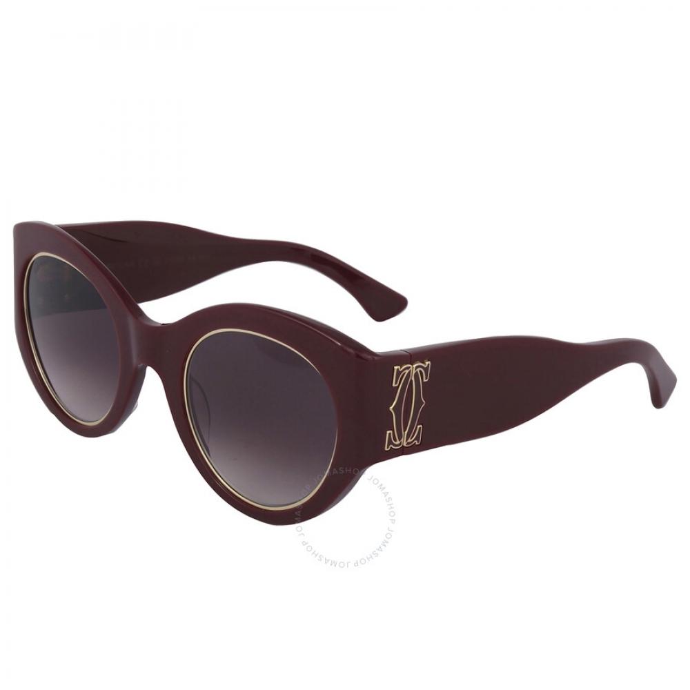 Cartier Burgundy Gradient Cat Eye Ladies Sunglasses Ct0305s 003 51