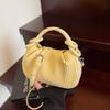 Versatile Striped Pleated Handbag - Women's 2025 Fashion Small Square Shoulder Bag