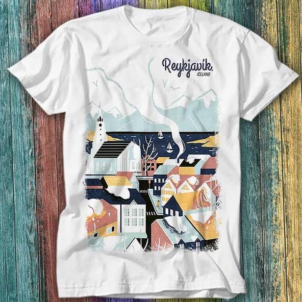 Reykjavik Iceland Travel Poster T Shirt Top Tee 341 Unisex T-Shirt