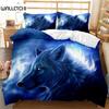 Luminous Wolf Duvet Cover Exotic Animal Bedding Set King For Kids Boys Adult Microfiber Wildlife Comforter Cover With Pillowcase