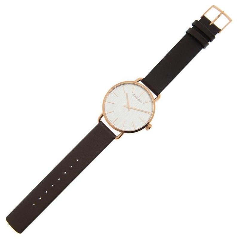 CALVIN KLEIN / watch quartz movement leather strap 42mm silver dial men's watch 30 meters waterproof K7B216G6