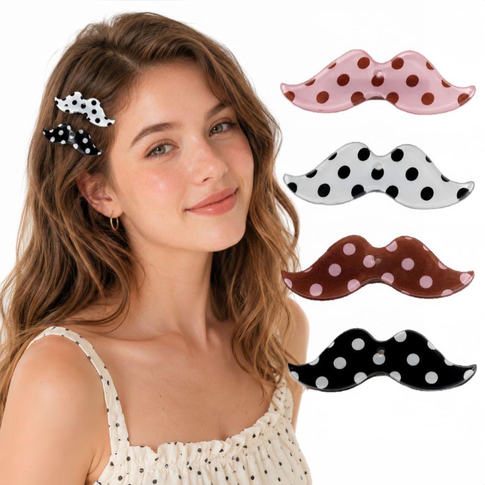 Korean Beard Shape Hair Clips Polka Dot Snap Clip Cute Bangs Clip Kawaii Accessories