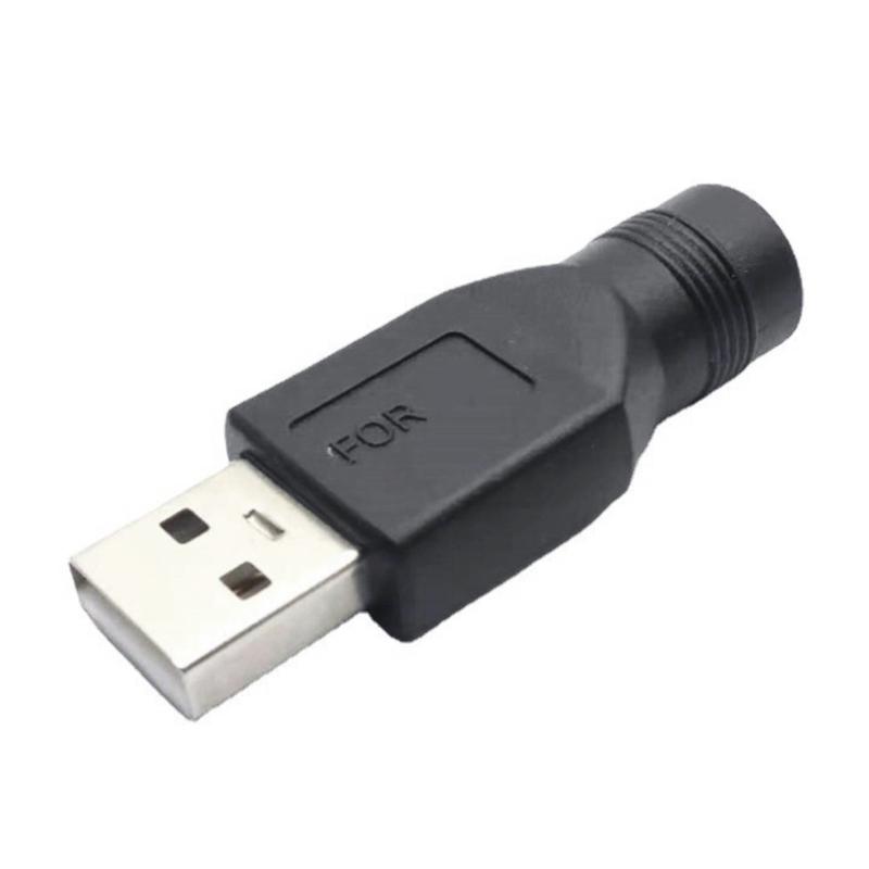 Портативный USB Папа/Мама к DC5.5x2.1мм Адаптер-конвертер Головка для преобразования питания Черный для различных марок ноутбуков