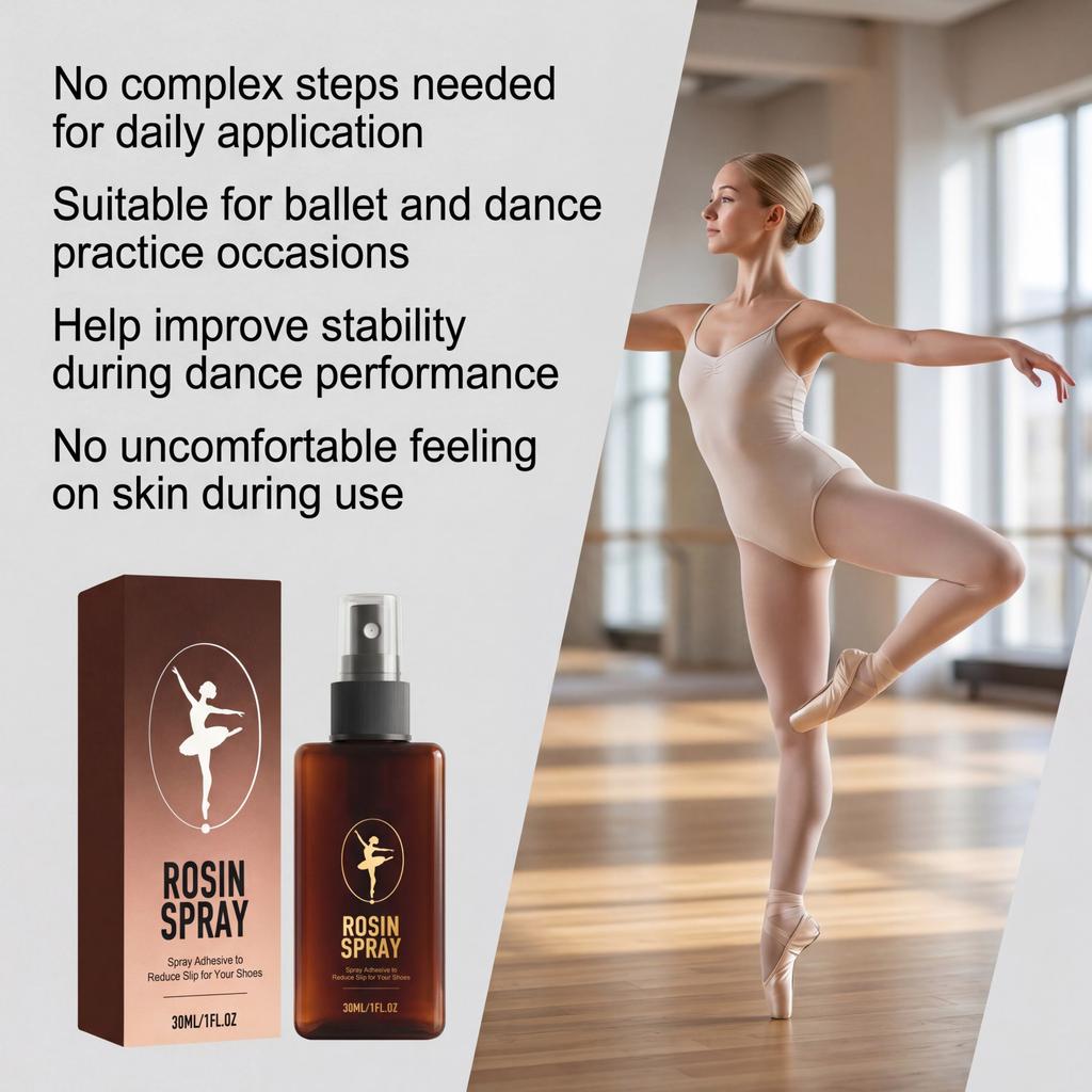 Rosin Spray Adhesive for Dance Shoes 30ml Spray to Reduce Slip on Dance Footwear Ballet and Performance Shoes Grip Enhancer