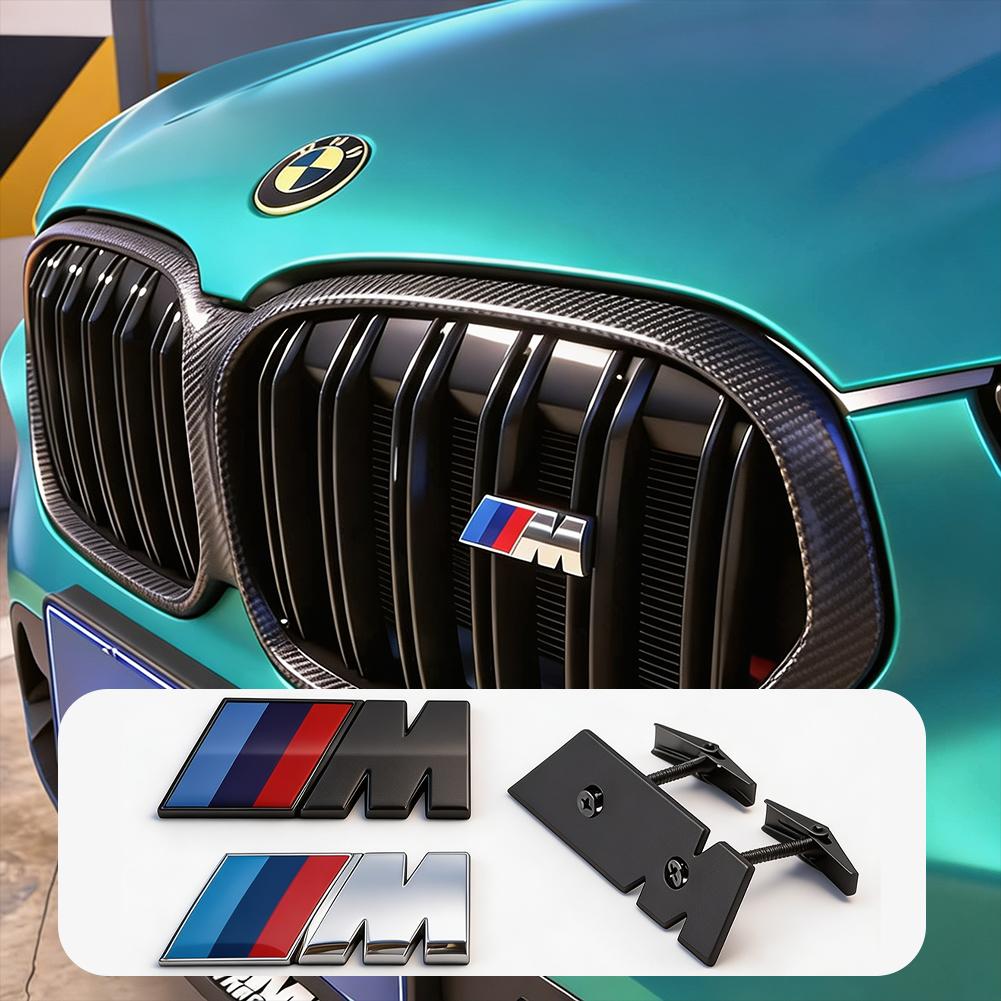 QXFA9 1Pcs M Logo 3D ABS Car Styling Front Grille Badge Emblem Accessory For BMW M M2 M3 M4 M5 M6 G80 G06 G07 G42 G14 G15 G16 F82 F20