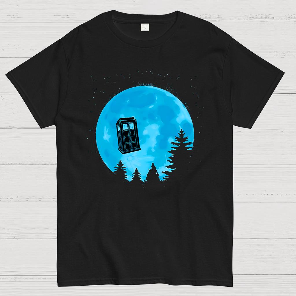 Tardis and Moon Cotton Summer Casual Cool Loose T-Shirt