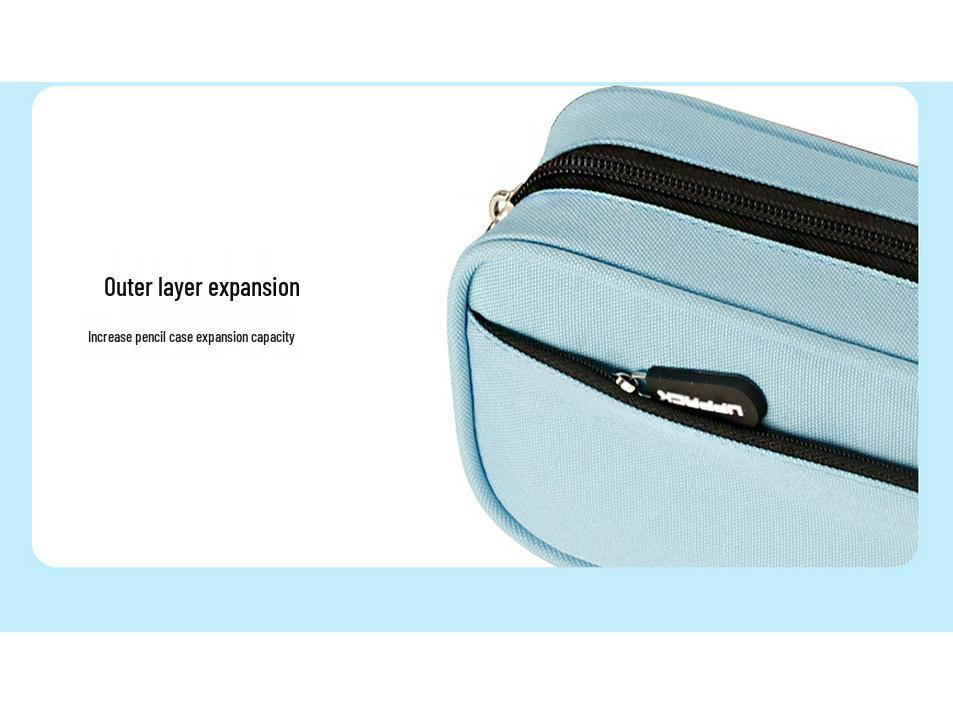 Минималистичный двухслойный пенал большой вместимости для учеников начальной школы - Дизайн, вдохновленный интернет-знаменитостями