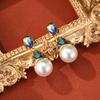 SUYU Jewelry Весна Новые Серьги-сетка с эмалью Имитация жемчуга Капающее масло Серьги в ретро-стиле Женские Подарок для вечеринки Фестиваля