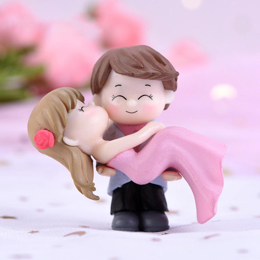 Couple Bride Groom Model Miniature Landscape Wedding Figurine Decor Ornament
