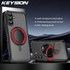 KEYSION 360° Rotating Ring Stand Case for Samsung Galaxy A56 5G A36 A26 A16 4G Matte Transparent Magnetic Shockproof Phone Cover