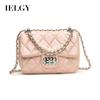 Women's Fashion Pink Chain Pearl Messenger Bag, Daily Diamond Square Bag