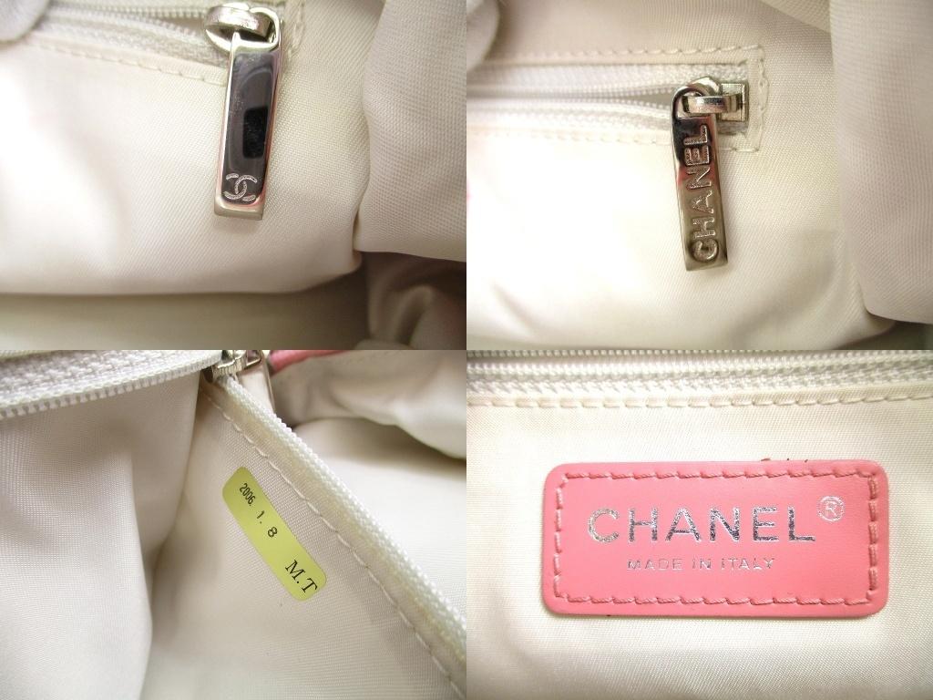 Authentic CHANEL New Travel Pink Nylon Leather Hand Bag Mini Boston Bag #a989  Refurbished