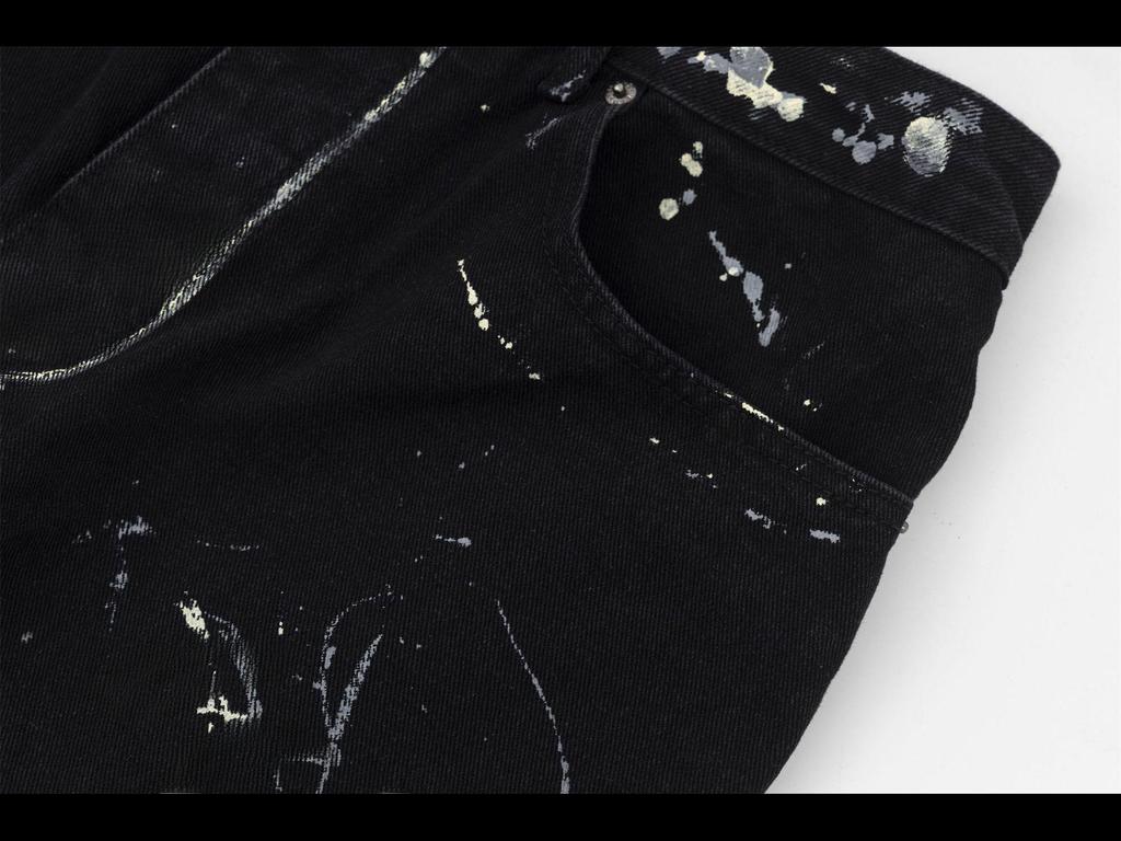 Джинсы унисекс с широкими штанинами High Street American Graffiti Print