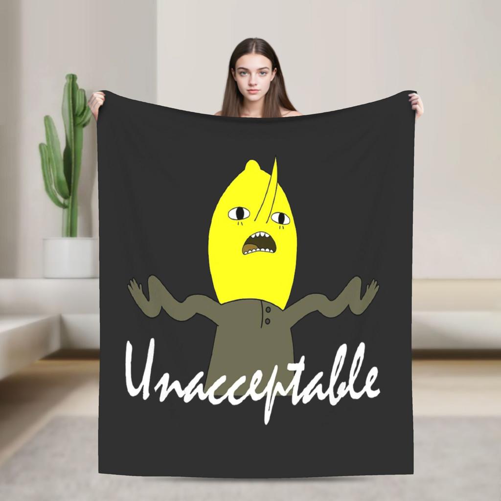 Lemongrab Unacceptable Flannel Blanket Spring Warm Soft Throw Blanket for Kids Adult Home Decor Graphic Bedspread Sofa Bed Cover
