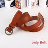 Color Simple Solid Metal Buckle Decor Women Waist Belt With No Punching Design