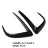 For Tesla Model 3 Y 2017-2024 Accessories Glossy Black Carbon Look Car Front Bumper Fog Light Frame Spoiler Decoration Body Kit
