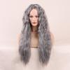 70 см длинный кудрявый парик для женщин, повседневный, вечерние, косплей, синтетический серебристо-серый парик с средней частью, термостойкие волокнистые волосы