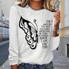 Топы для женщин с принтом в виде полубабочки и букв, круглый вырез, длинный рукав, футболка, осенний повседневный тонкий пуловер, женский топ с длинным рукавом