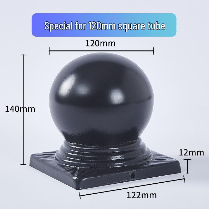 Wrought Iron Galvanized Ball Fence Post Cap for Square & Round Tubes