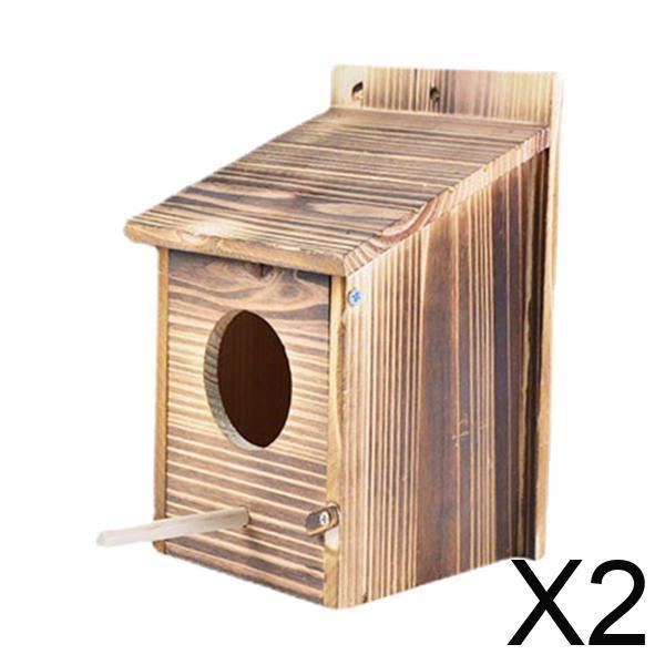 Outdoor Birdhouse Wooden Nest Box Hanging Bird House for Garden Tree Birds Parakeet Breeding Outside