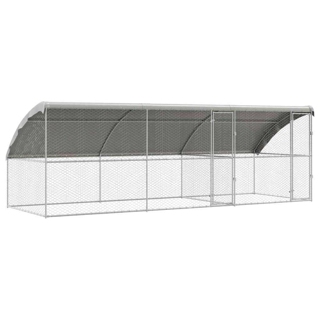 Dog Kennel 3 pcs Silver 6 x 2 x 2 m Galvanized Steel
