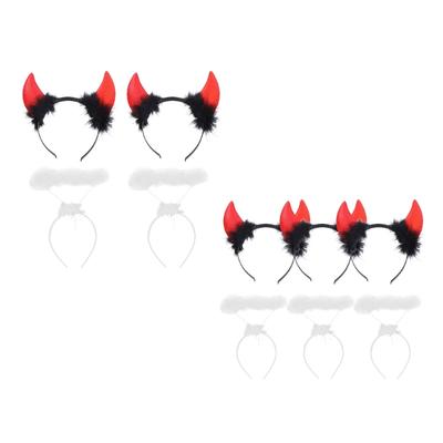 Унисекс Хэллоуин Ангел Ауреол Рога Дьявола Форма Повязка для волос Кино Косплей Дьявол Повязка для волос Готический Косплей Костюм Головной убор