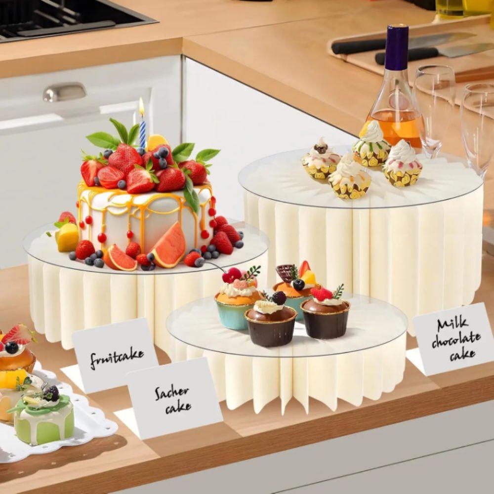 Folding Dessert Stand Paper Food Display Riser Ornament Table Centerpiece Wedding