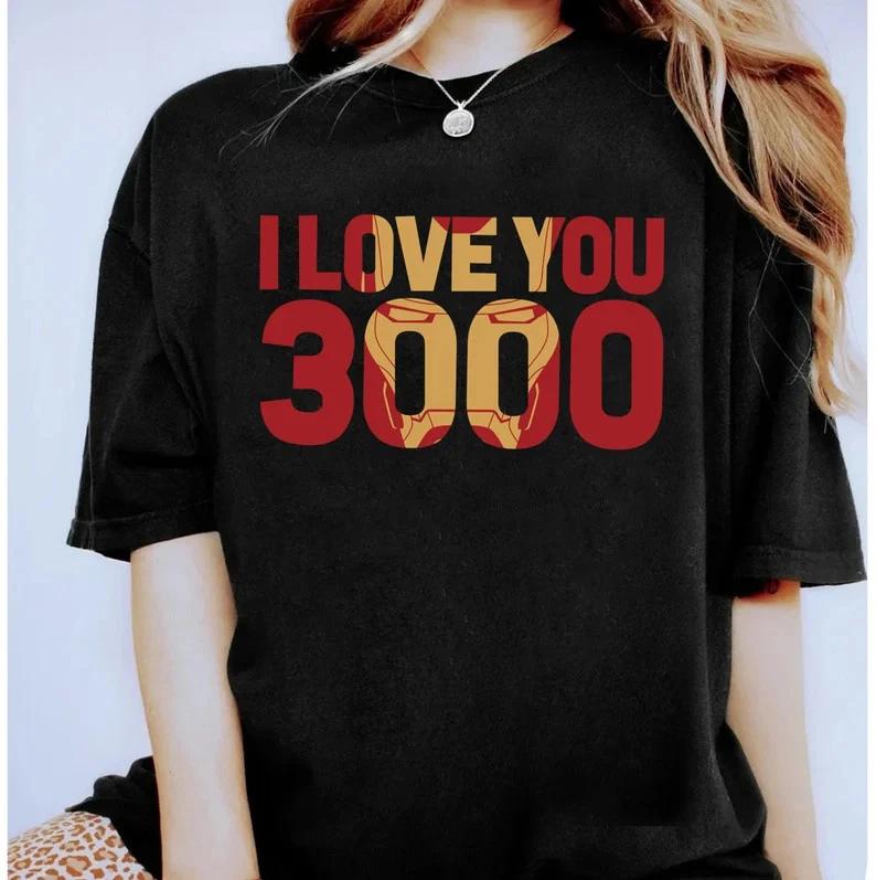 Avengers Endgame Iron Unisex I Love You 3000 Text Fill Shirt