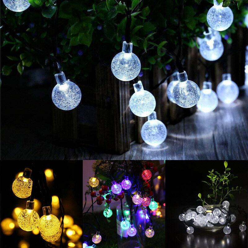 Наружные гирлянды 6 м 30 светодиодных ламп на солнечных батареях Водонепроницаемая солнечная энергия Сказочный свет для патио, вечеринки, двора, сада, свадьбы, пейзажного украшения