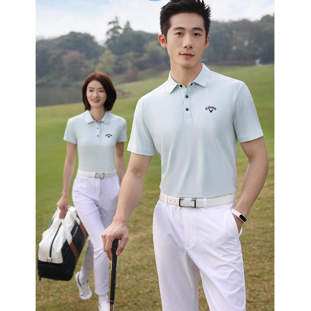 Callaway 2025 Летняя вышитая рубашка поло для гольфа, бизнеса, отдыха, спорта, прохладная на ощупь, впитывающая влагу и сухая на ощупь
