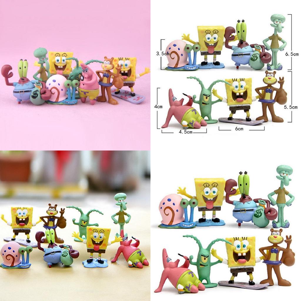 Ideal Gift 8pcs Spongebob Squarepants Patrick Star Squidward Tentacles Pvc Figures