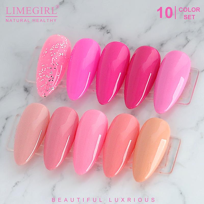 limegirl 10 шт./компл. гель-лак для ногтей популярные цвета полуперманентный замачиваемый УФ-светодиодный гель-лак для дизайна ногтей