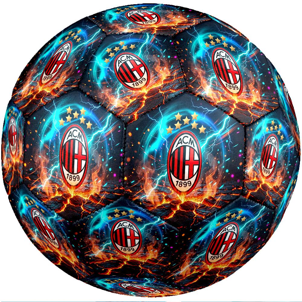 Футбольный мяч в тематике AC Milan, размер 5. Мягкий на ощупь, профессиональный тренировочный мяч для занятий спортом на открытом воздухе.