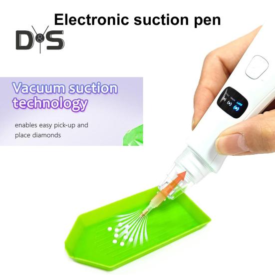 Вакуумная алмазная художественная ручка, беспроводная электрическая алмазная художественная ручка со сменными наконечниками, 3 регулируемых режима всасывания, вакуумная ручка для самостоятельного изготовления алмазных художественных изделий