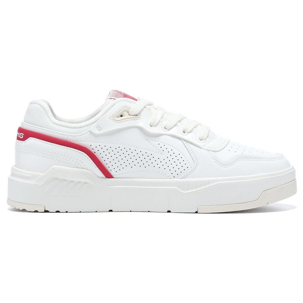 Li Ning Модные Износостойкие Дышащие Низкие Скейтборд-Кеды Женские Бело-Красные AGCT010-1