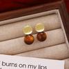 Серьги-пусеты "Серебряная Игла" Винтажные Карамельные - Коллекция Осень-Зима, Легкая Роскошь.