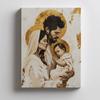 The Holy Family Poster: Love, Faith, Faithfulness Poster Holy Family: Love, Faith, Fidelity, 40X50 Cm, Gold Aluminum Frame, 230 Gsm Matte Paper